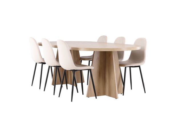 Imagine Bootcut Dining Table with Polar Dining Chair