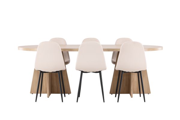 Imagine Bootcut Dining Table with Polar Dining Chair