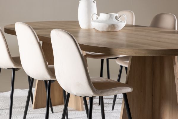 Imagine Bootcut Dining Table with Polar Dining Chair