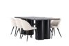 Imagine Masa dining 210 cm negru Olivia cu 6 scaune