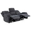 Canapea 3 locuri recliner electric gri inchis Mora