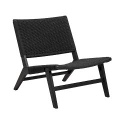 	Fotoliu lounge impletit negru Carson