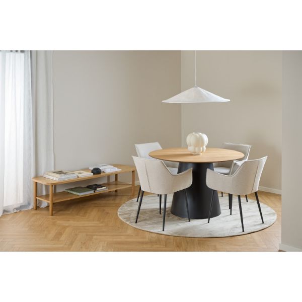 Masa dining rotunda 120 cm stejar/negru Soli