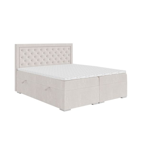 Pat boxspring 160 x 200 cm bej deschis Glamour