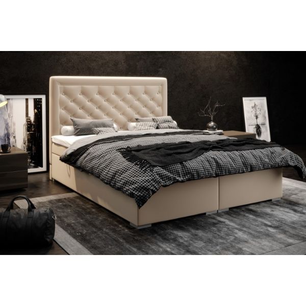 Pat boxspring 160 x 200 cm bej Glamour