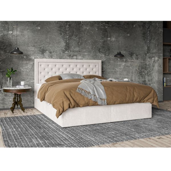 Pat boxspring 140 x 200 cm bej deschis Glamour