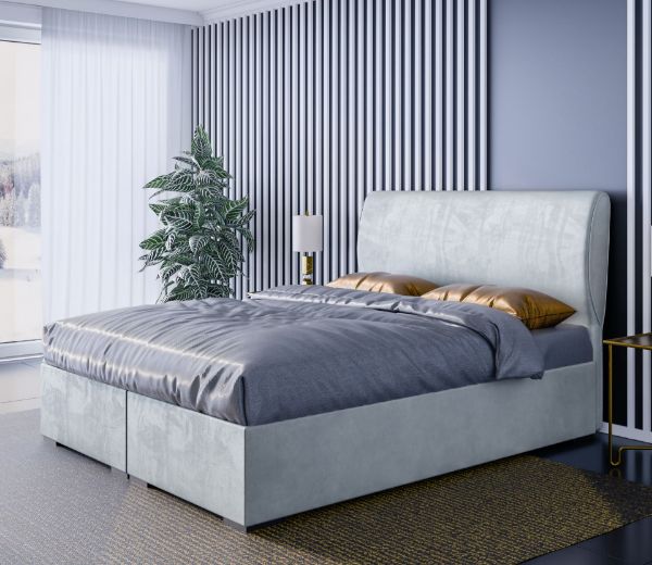 Pat boxspring 140 x 200 cm gri deschis Sandi