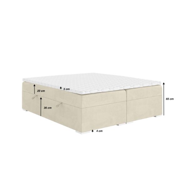 Pat tapitat boxspring 160 x 200 cm ivoire Simplu High