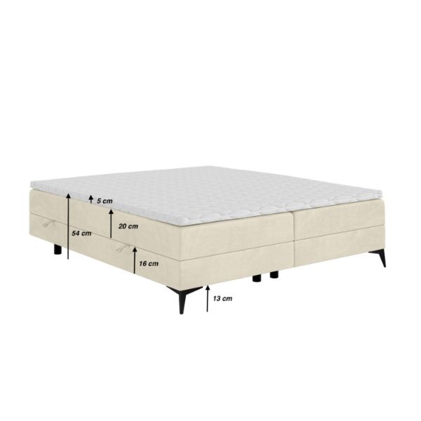 	Pat tapitat boxspring 140 x 200 cm ivoire Simplu Low