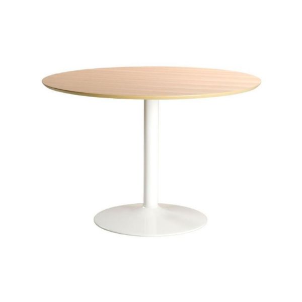 Masa dining rotunda 110 cm alb/stejar natur Ibiza