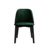 Scaun lemn tapitat verde/negru Oliver