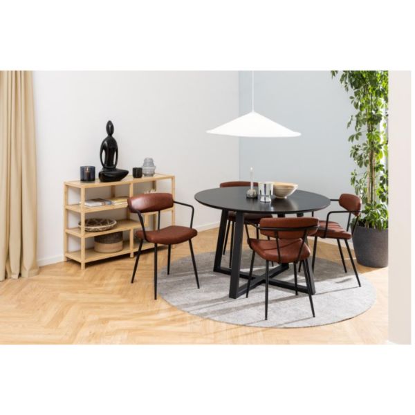 Masa rotunda 120 cm neagra Malika