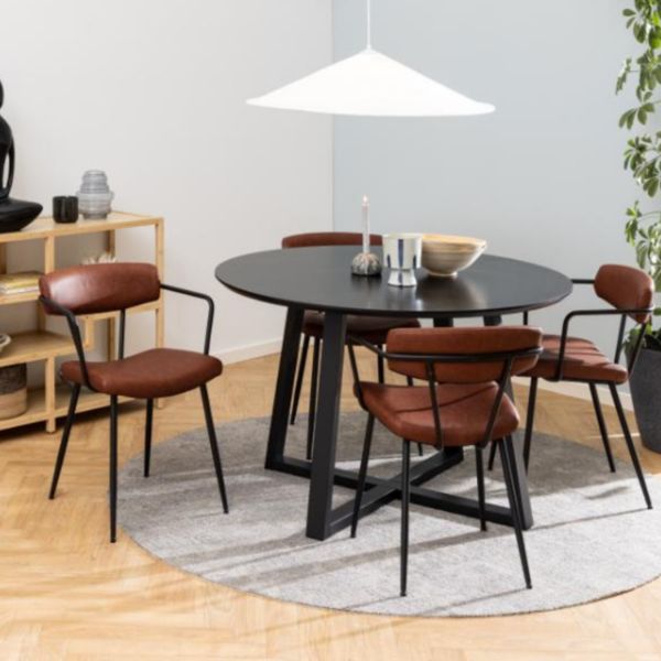 Masa rotunda 120 cm neagra Malika