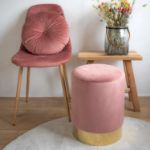 Taburet roz/auriu Gamby