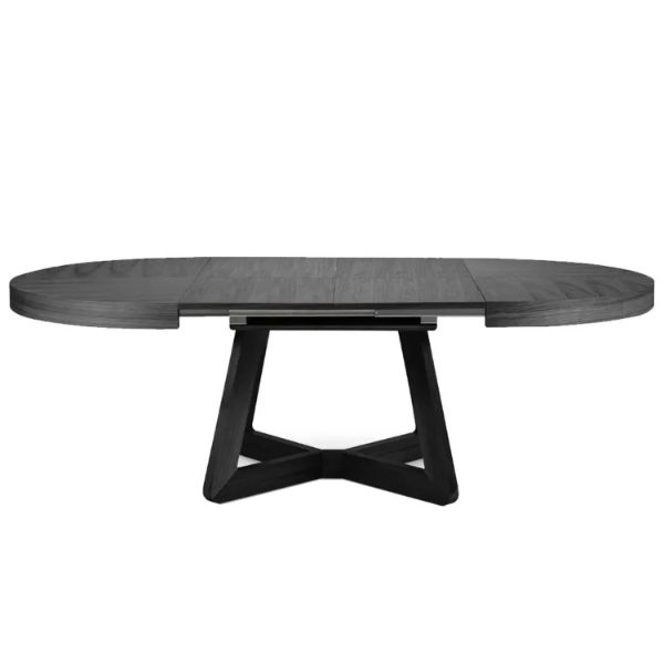 Masa rotunda extensibila 130/230 cm negru Anton II