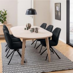 Masa rotunda extensibila 120/220 cm stejar Aline