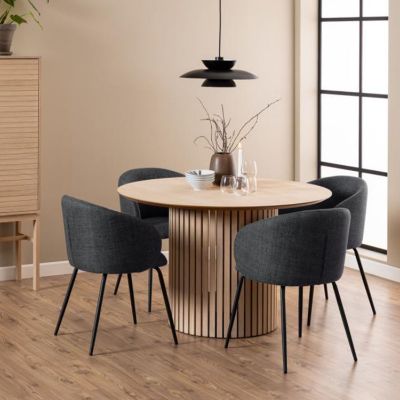Masa dining rotunda fixa 120 cm stejar Linley