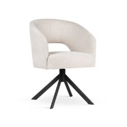 Scaun tapitat rotativ gri deschis/negru Ines