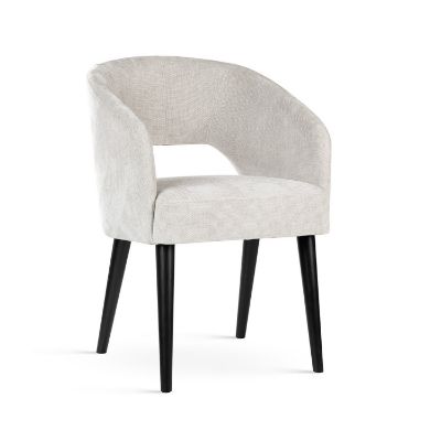 Scaun dining tapitat gri deschis/negru Ines