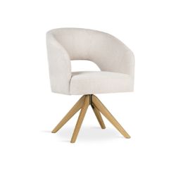 Scaun tapitat rotativ gri deschis/natur Ines