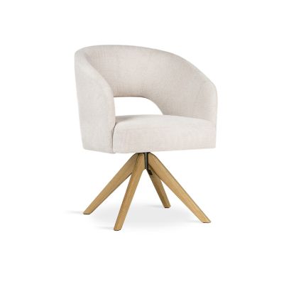 Scaun tapitat rotativ gri deschis/natur Ines
