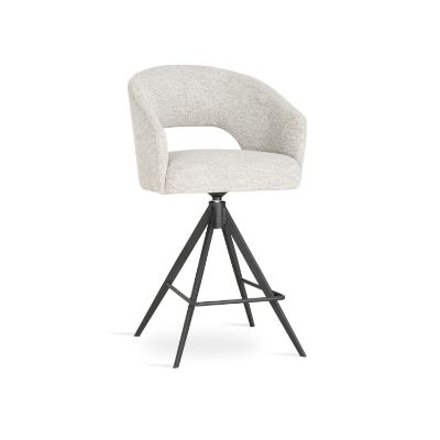 Scaun bar rotativ gri deschis/negru Ines 60