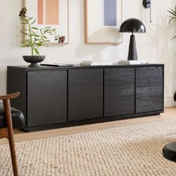 Bufet 4 usi stejar, finisaj negru, Nordica
