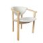  Scaun lemn tapitat alb/natur Oscar 