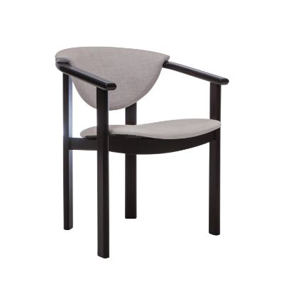 	Scaun lemn tapitat gri deschis/negru Oscar