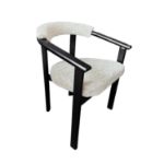 Scaun tapitat alb/negru Orion