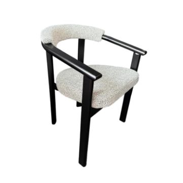 Scaun tapitat alb/negru Orion