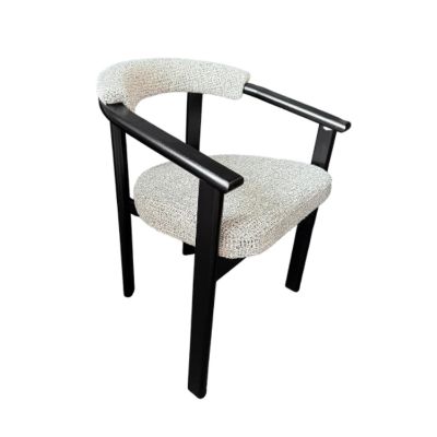 Scaun tapitat alb/negru Orion