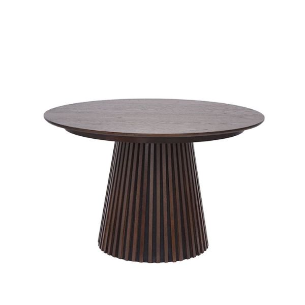 Masa rotunda extensibila 120/200 cm stejar afumat Olaf