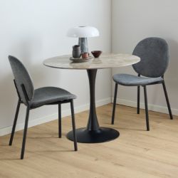 Masa dining rotunda, blat ceramic maro Malta