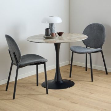Masa dining rotunda, blat ceramic maro Malta