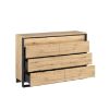 	Comoda cu 3 sertare LED stejar salbatic/negru Quant