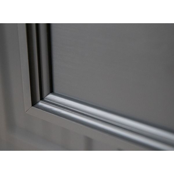 Vitrina cu 4 usi si 2 sertare gri/stejar Eliza