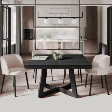Masa extensibila 130/230 cm, negru, Cora