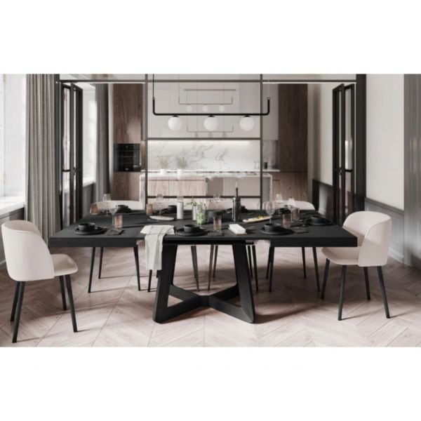Masa extensibila 130/230 cm, negru, Cora