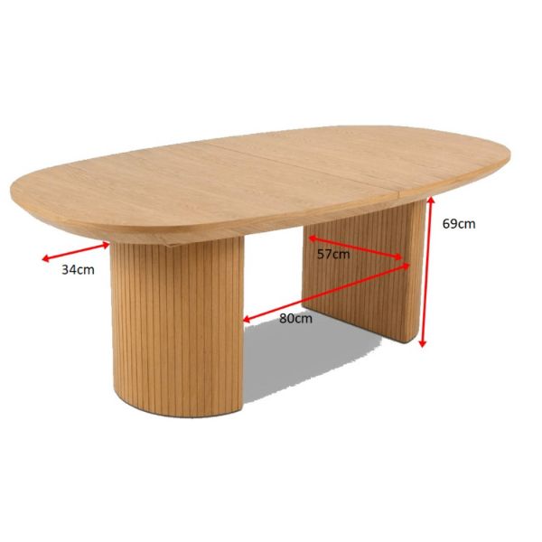 Masa ovala extensibila 200/300 cm negru/auriu Moon Glam