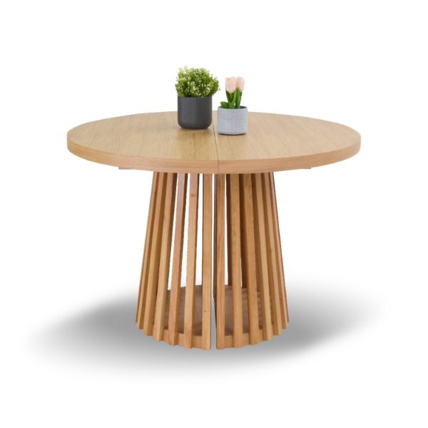 Masa rotunda extensibila 110/210 cm stejar Caroline