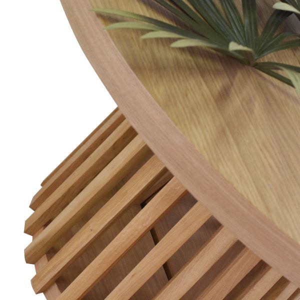 Masa rotunda extensibila 110/210 cm stejar Caroline