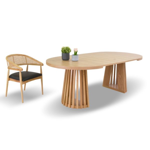 Masa rotunda extensibila 110/210 cm stejar Caroline