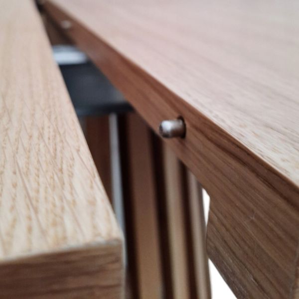 Masa rotunda extensibila 110/210 cm stejar Caroline