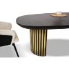 Masa ovala extensibila 200/300 cm negru/auriu Moon Glam