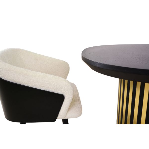 Masa ovala extensibila 200/300 cm negru/auriu Moon Glam