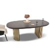 Masa ovala extensibila 200/300 cm negru/auriu Moon Glam