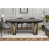 Masa ovala extensibila 200/300 cm negru/auriu Moon Glam