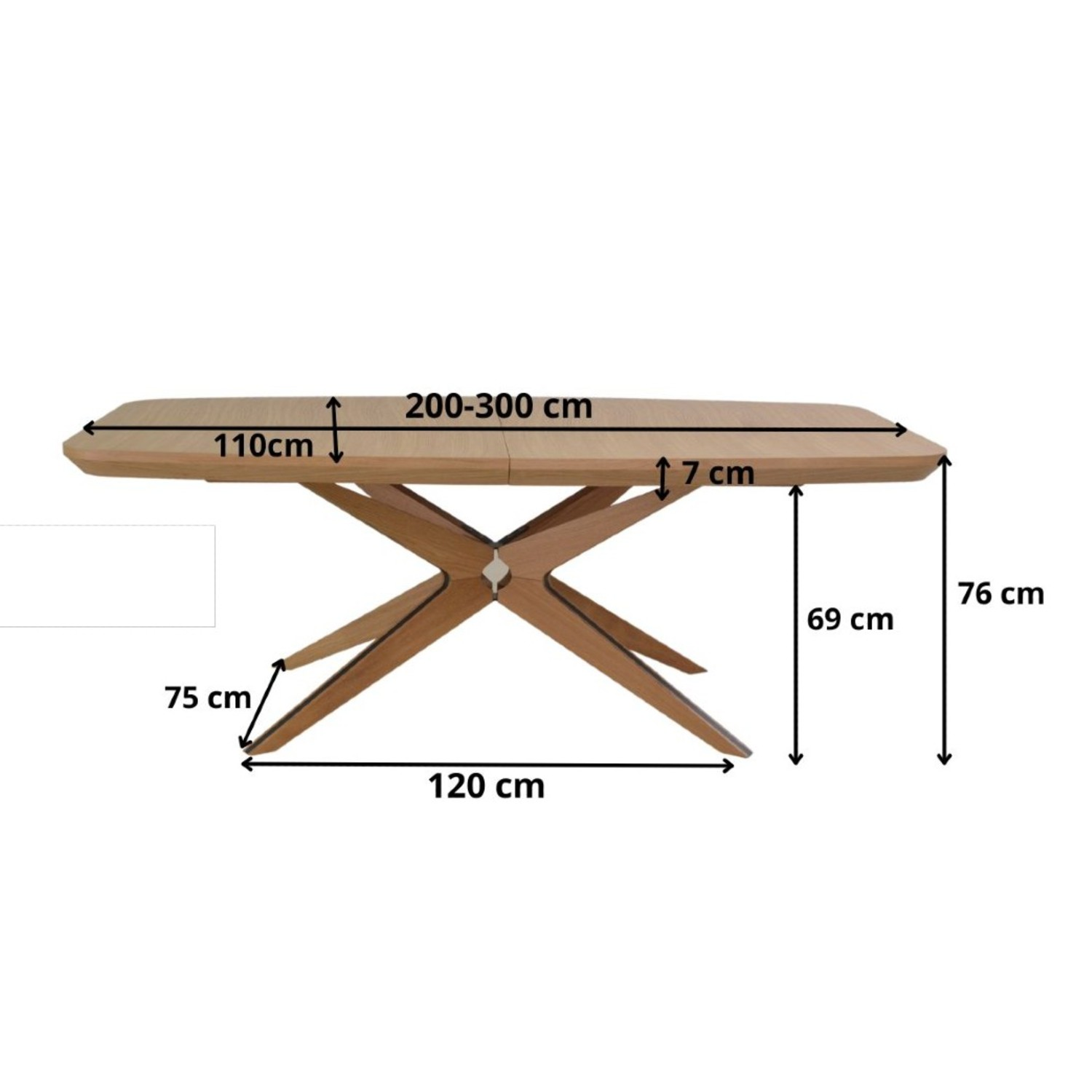  Masa extensibila 160/260 cm stejar Chiara