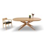 Masa ovala extensibila 160/260cm stejar Chiara